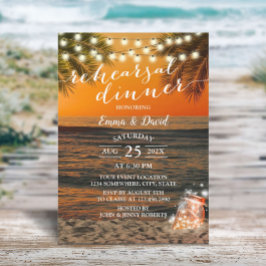 Invitación Verano Sunset Beach Boda Ensayo Cena