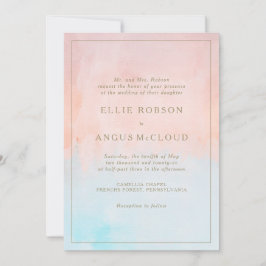 Invitación Verano Sunset Watercolor Todo En Un Boda