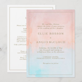 Invitación Verano Sunset Watercolor Todo En Un Boda