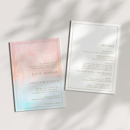 Invitación Verano Sunset Watercolor Todo En Un Boda