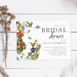 Invitación Verano tardío Citrus Floral Botanical Bridal Showe