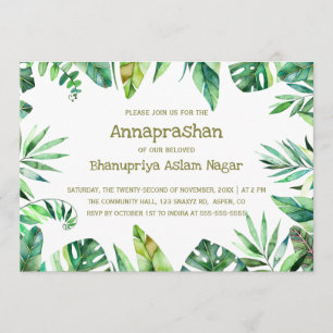 Invitación Verano tropical   Abandono acuático Annaprashan