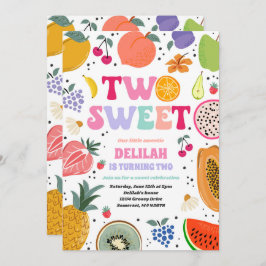 Invitación Verano tropical Tutti Frutti Dos Dulces Cumpleaños