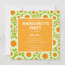 Verano verde y Naranja retro Daisy Bachelorette