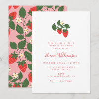 Verano Vintage Red Strawberries Boho Bridal Shower
