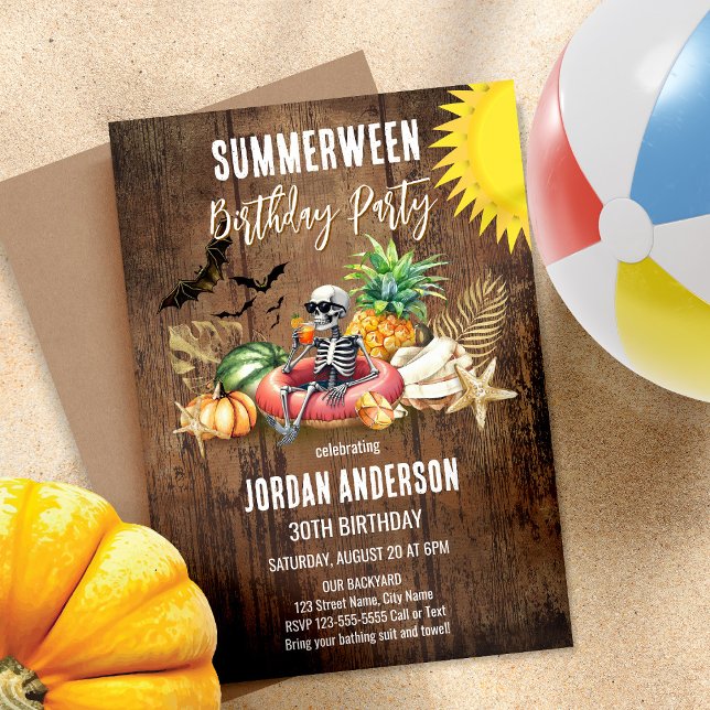 Invitación Verano y Halloween de la fiesta de cumpleaños (Subido por el creador)