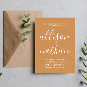 Invitación Verdadera sencillez 1 Boda mínimo de precios