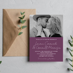 Invitación Verdadera sencillez 3 Boda moderno de fotografía d