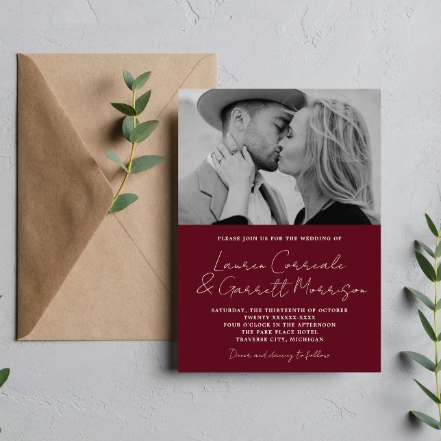 Invitación Verdadera sencillez 3 Boda moderno de fotografía e (Subido por el creador)