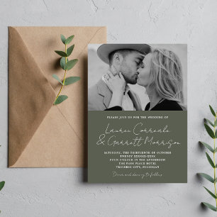 Invitación Verdadera sencillez 3 Boda moderno de fotografía v