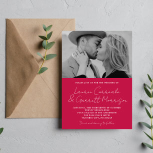 Invitación Verdadera sencillez 3 Boda moderno de fotos de fra
