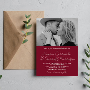 Invitación Verdadera sencillez 3 moderno Boda de fotos en Bor