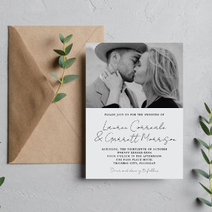 Invitación Verdadera sencillez 3 moderno Boda de fotos mist d