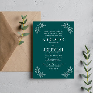 Invitación Verdadera sencillez 6 Boda de la floral del pavo r