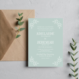 Invitación Verdadera sencillez 6 Boda floral de vidrio marino