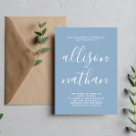 Invitación Verdadera simplicidad 1 Boda Minimalista azul glac<br><div class="desc">¡Esta sencilla y preciosa invitación a la boda es perfecta para los minimalistas de todos nosotros! Por favor,  contáctame si quieres ayudar a personalizar la parte de texto de esta invitación a la boda.</div>