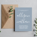 Invitación Verdadera simplicidad 1 Boda Minimalista azul turb<br><div class="desc">¡Esta sencilla y preciosa invitación a la boda es perfecta para los minimalistas de todos nosotros! Por favor,  contáctame si quieres ayudar a personalizar la parte de texto de esta invitación a la boda.</div>