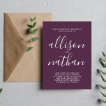 Invitación Verdadera simplicidad 1 Boda Minimalista de script<br><div class="desc">¡Esta sencilla y preciosa invitación a la boda es perfecta para los minimalistas de todos nosotros! Por favor,  contáctame si quieres ayudar a personalizar la parte de texto de esta invitación a la boda.</div>