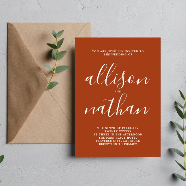 Invitación Verdadera simplicidad 1 Boda Minimalista de script (Subido por el creador)