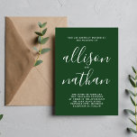 Invitación Verdadera simplicidad 1 Boda Minimalista Evergreen<br><div class="desc">¡Esta sencilla y preciosa invitación a la boda es perfecta para los minimalistas de todos nosotros! Por favor,  contáctame si quieres ayudar a personalizar la parte de texto de esta invitación a la boda.</div>