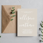 Invitación Verdadera simplicidad 1 Boda Minimalista Oyster<br><div class="desc">¡Esta sencilla y preciosa invitación a la boda es perfecta para los minimalistas de todos nosotros! Por favor,  contáctame si quieres ayudar a personalizar la parte de texto de esta invitación a la boda.</div>