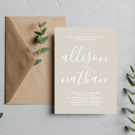 Invitación Verdadera simplicidad 1 Boda Minimalista Oyster