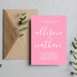 Invitación Verdadera simplicidad 1 Boda Minimalista rosado ba<br><div class="desc">¡Esta sencilla y preciosa invitación a la boda es perfecta para los minimalistas de todos nosotros! Por favor,  contáctame si quieres ayudar a personalizar la parte de texto de esta invitación a la boda.</div>