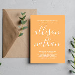 Invitación Verdadera simplicidad 1 Boda Minimalista Sorbet<br><div class="desc">¡Esta sencilla y preciosa invitación a la boda es perfecta para los minimalistas de todos nosotros! Por favor,  contáctame si quieres ayudar a personalizar la parte de texto de esta invitación a la boda.</div>