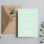 Invitación Verdadera simplicidad 1 guión Boda Minimalista de<br><div class="desc">¡Esta sencilla y preciosa invitación a la boda es perfecta para los minimalistas de todos nosotros! Por favor,  contáctame si quieres ayudar a personalizar la parte de texto de esta invitación a la boda.</div>