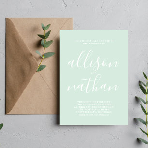 Invitación Verdadera simplicidad 1 guión Boda Minimalista de 
