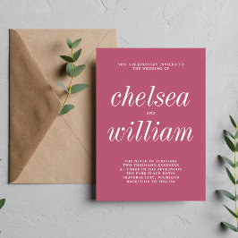 Invitación Verdadera simplicidad 2 Boda Minimalista de mora
