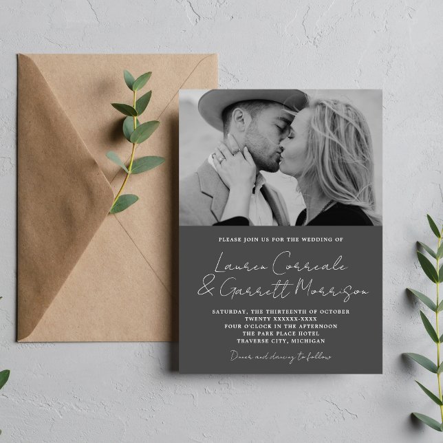 Invitación Verdadera simplicidad 3 Boda de fotografía de carb (Subido por el creador)