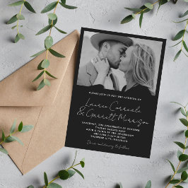 Invitación Verdadera simplicidad 3 Boda moderno en blanco y n