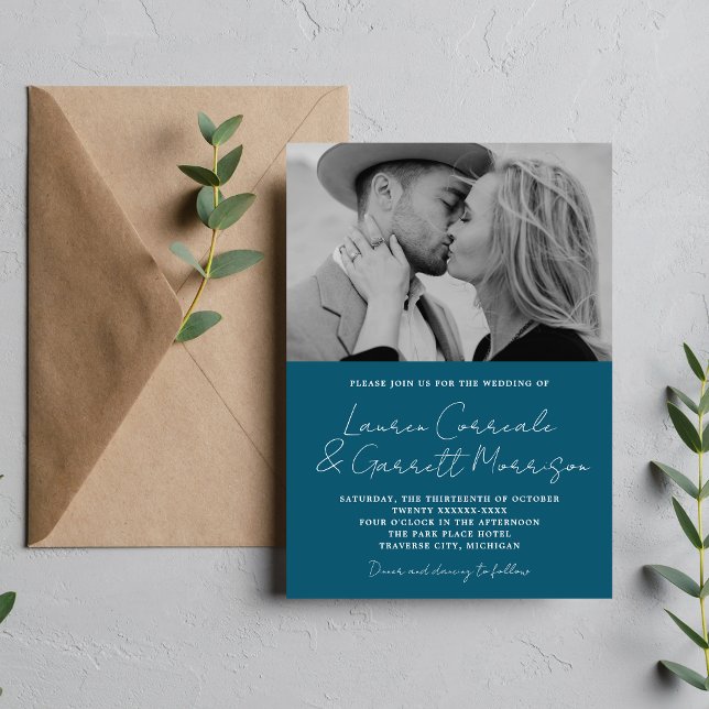 Invitación Verdadera simplicidad 3 moderno Boda de fotos Nept (Subido por el creador)