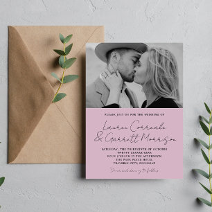 Invitación Verdadera simplicidad 3 Wisteria moderna Boda de f