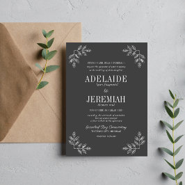 Invitación Verdadera simplicidad 6 Boda de carbón vegetal