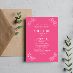 Invitación Verdadera simplicidad 6 Boda de floral de clavel
