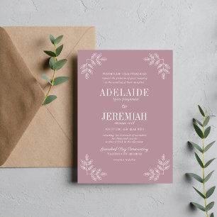 Invitación Verdadera simplicidad 6 Boda de harina mauve vinta