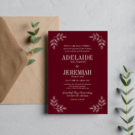 Invitación Verdadera simplicidad 6 Boda floral de palisandro