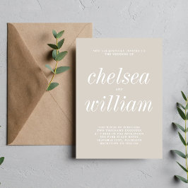 Invitación Verdadero Boda Minimalista de color claro