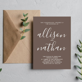 Invitación Verdadero Boda Minimalista de hongos sencillos