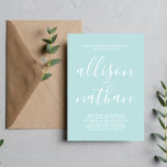 Invitación Verdadero Boda Minimalista de niebla oceánica simp<br><div class="desc">¡Esta sencilla y preciosa invitación a la boda es perfecta para los minimalistas de todos nosotros! Por favor,  contáctame si quieres ayudar a personalizar la parte de texto de esta invitación a la boda.</div>