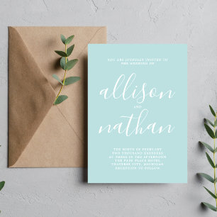 Invitación Verdadero Boda Minimalista de niebla oceánica simp