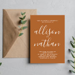 Invitación Verdadero Boda Minimalista de Terracotta<br><div class="desc">¡Esta sencilla y preciosa invitación a la boda es perfecta para los minimalistas de todos nosotros! Por favor,  contáctame si quieres ayudar a personalizar la parte de texto de esta invitación a la boda.</div>
