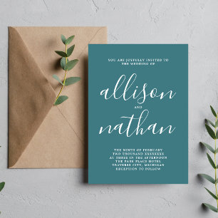 Invitación Verdadero Boda Minimalista Gulfstream