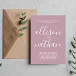 Invitación Verdadero Boda Minimalista Vintage Mauve<br><div class="desc">¡Esta sencilla y preciosa invitación a la boda es perfecta para los minimalistas de todos nosotros! Por favor,  contáctame si quieres ayudar a personalizar la parte de texto de esta invitación a la boda.</div>