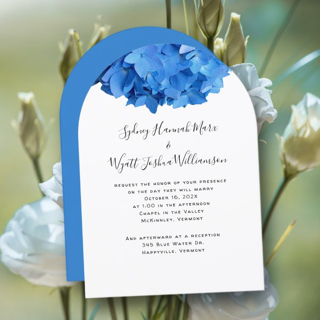 Invitación Verdadero hidrangea azul Boda pareja invitante (Subido por el creador)