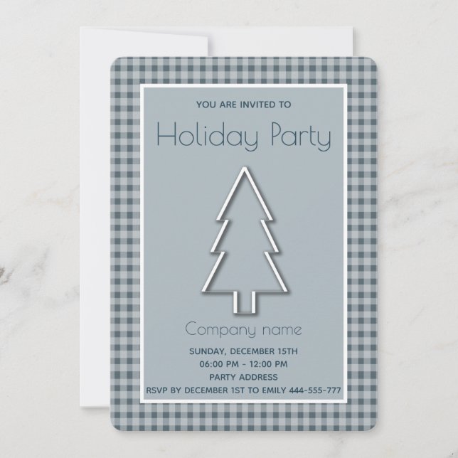 Invitación Verdadero y alegre árbol de Navidad (Anverso)