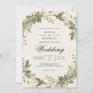 Invitación Verdant Boda de la Carretera Botánica
