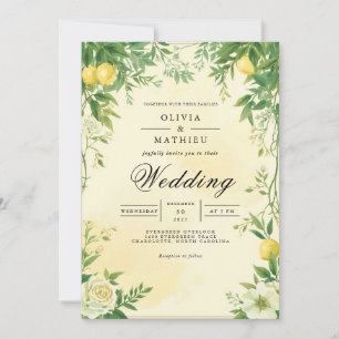 Invitación Verdant Citrus Flourish Boda